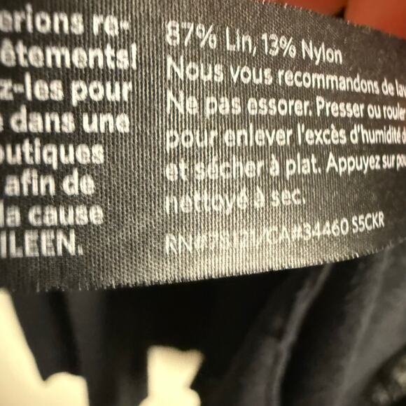 Eileen Fisher Black Polished Linen Rib Lightweight Cardigan Sweater Plus Size 1X - Picture 7 of 7